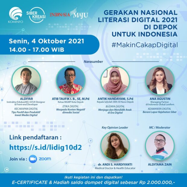 Gerakan Nasional Literasi Digital 2021 di Depok untuk Indonesia