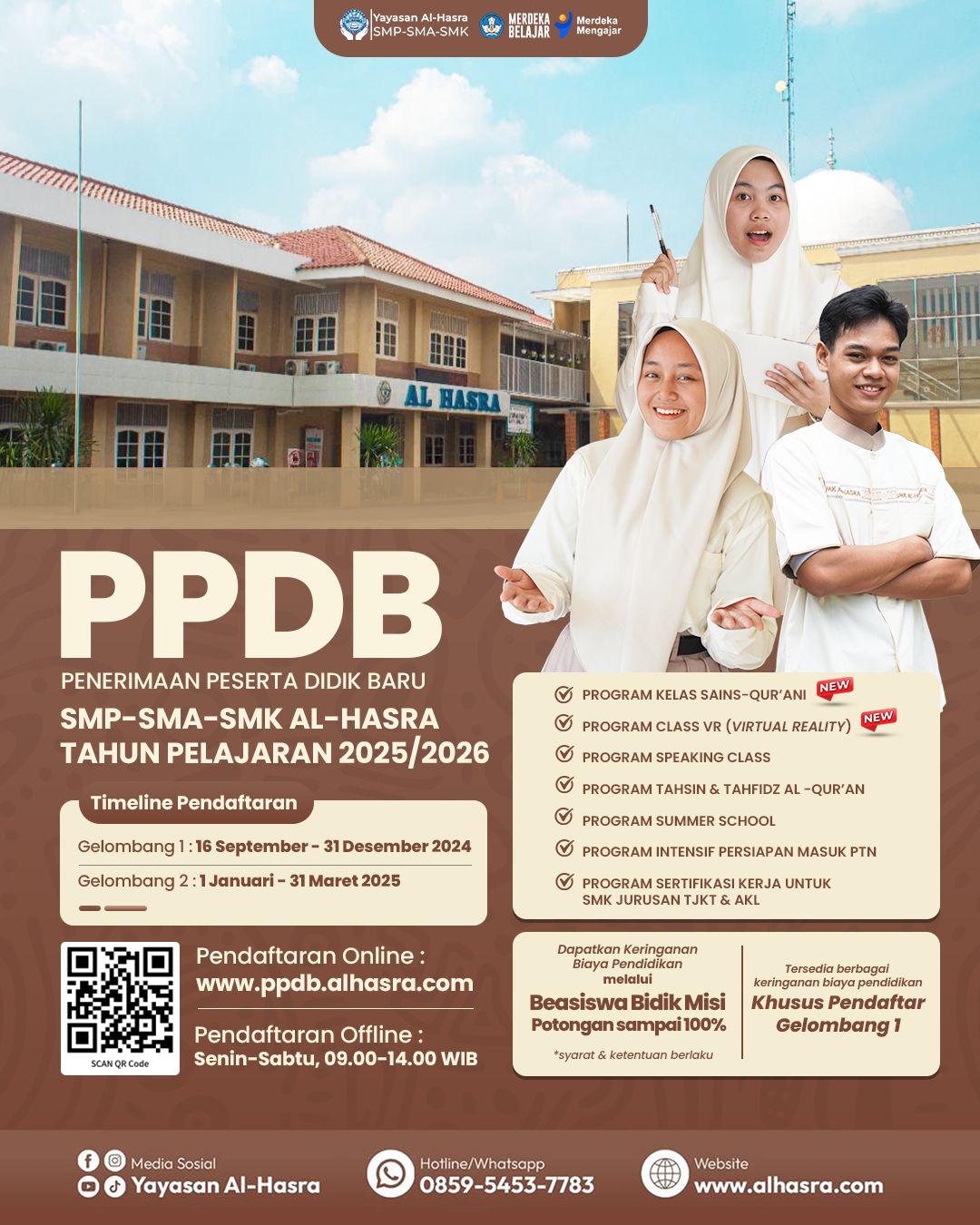 PPDB SMA AL-HASRA TAHUN 2025/2026 SUDAH DIBUKA!