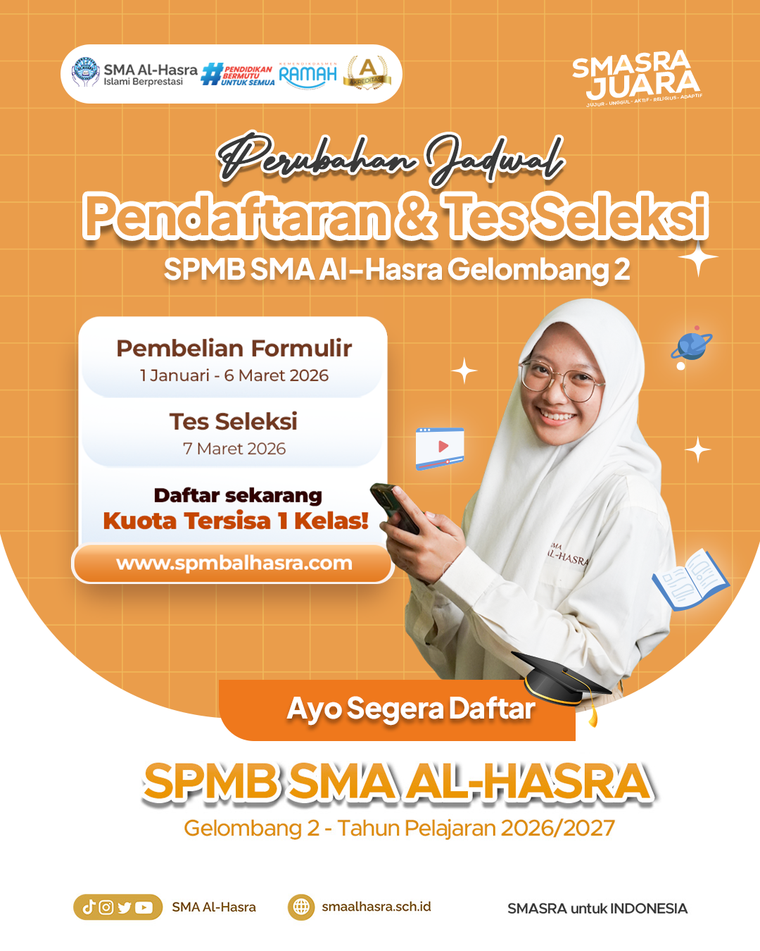 KUOTA SPMB SMASRA 2026 HANYA TERSISA 1 KELAS!!!