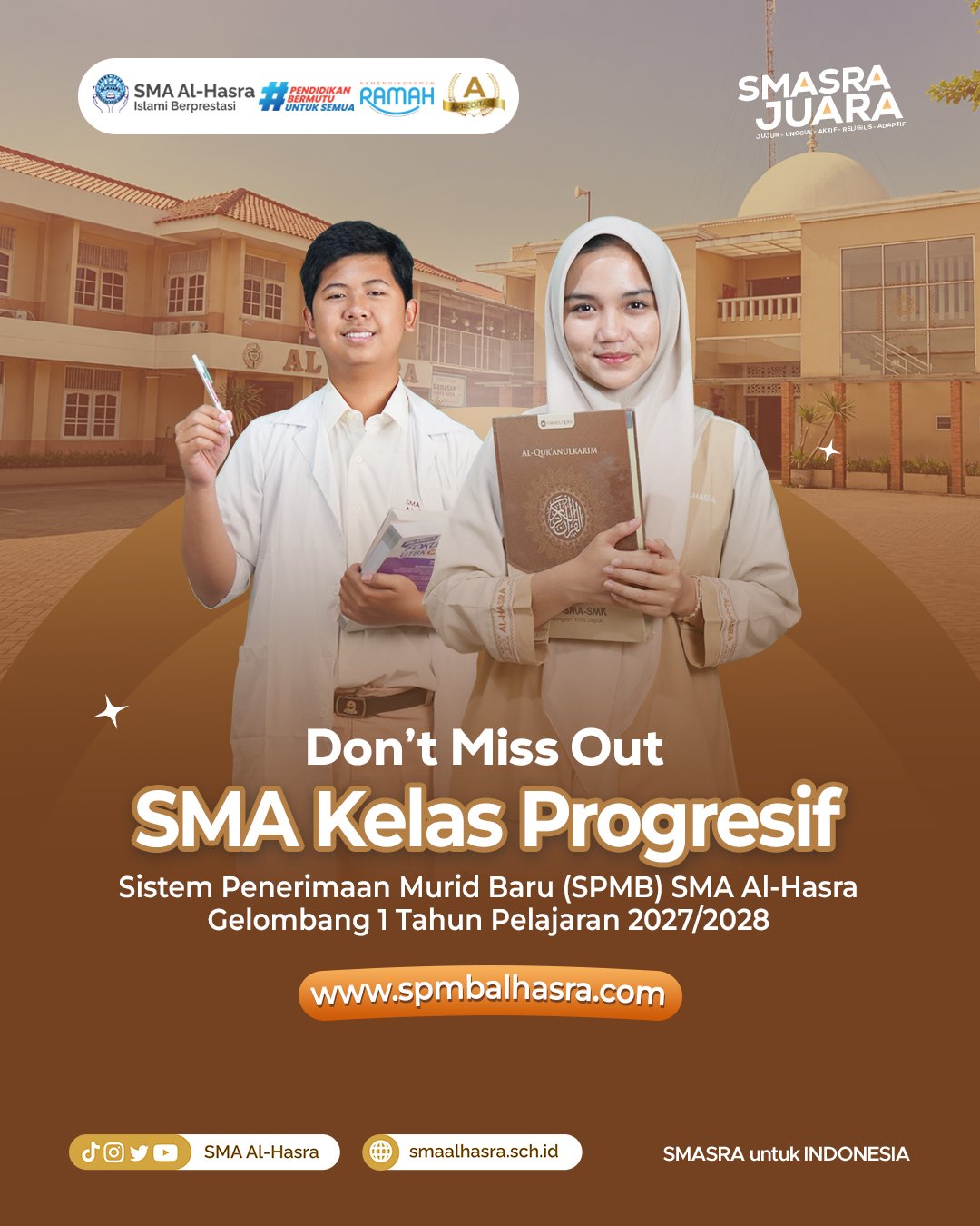 Telah dibuka SPMB SMA Al-Hasra Kelas Progresif Tahun Pelajaran 2027/2028