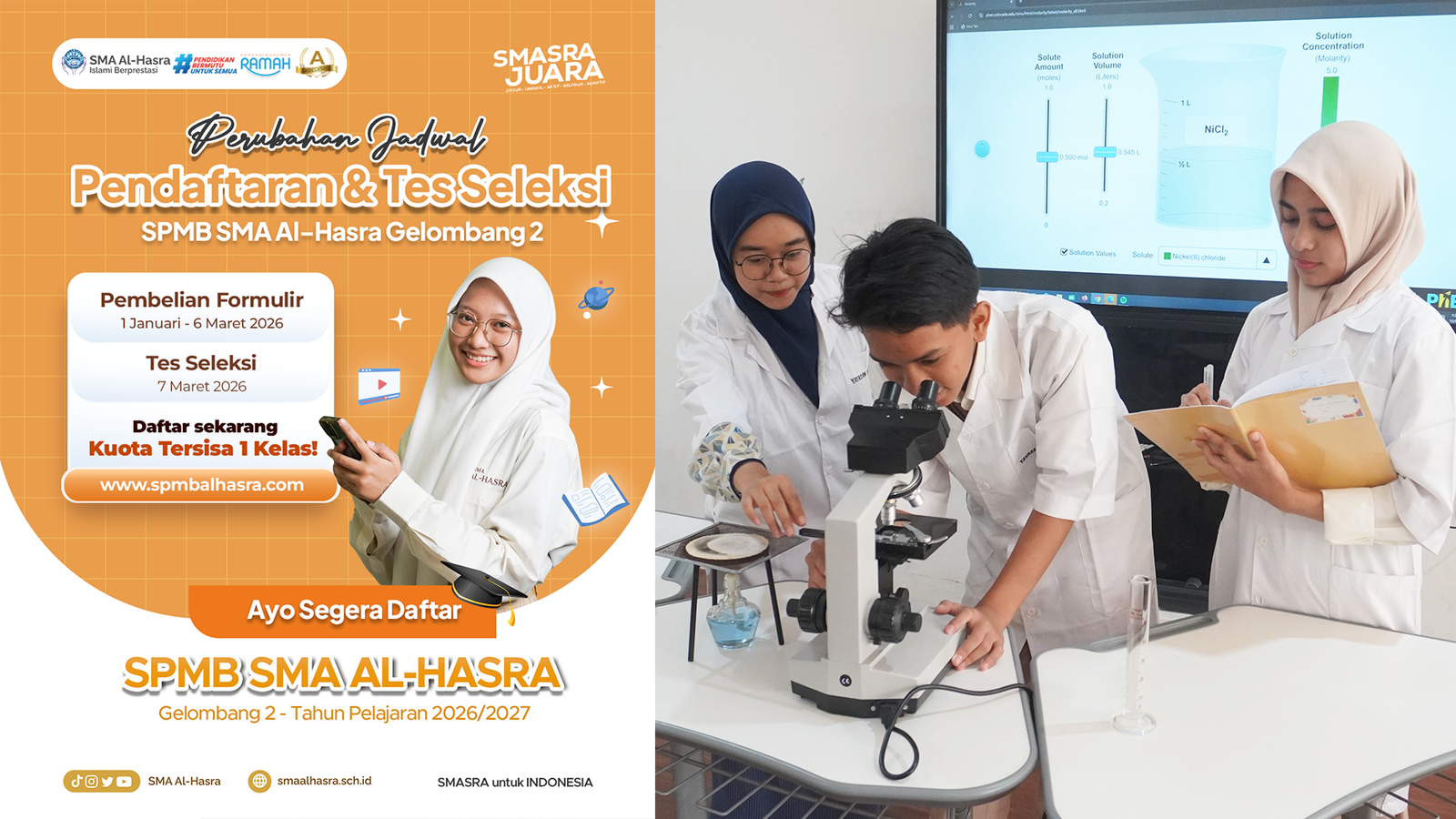 1 Pekan Lagi SPMB SMA Al-Hasra Gelombang 2 Akan Segera Ditutup!